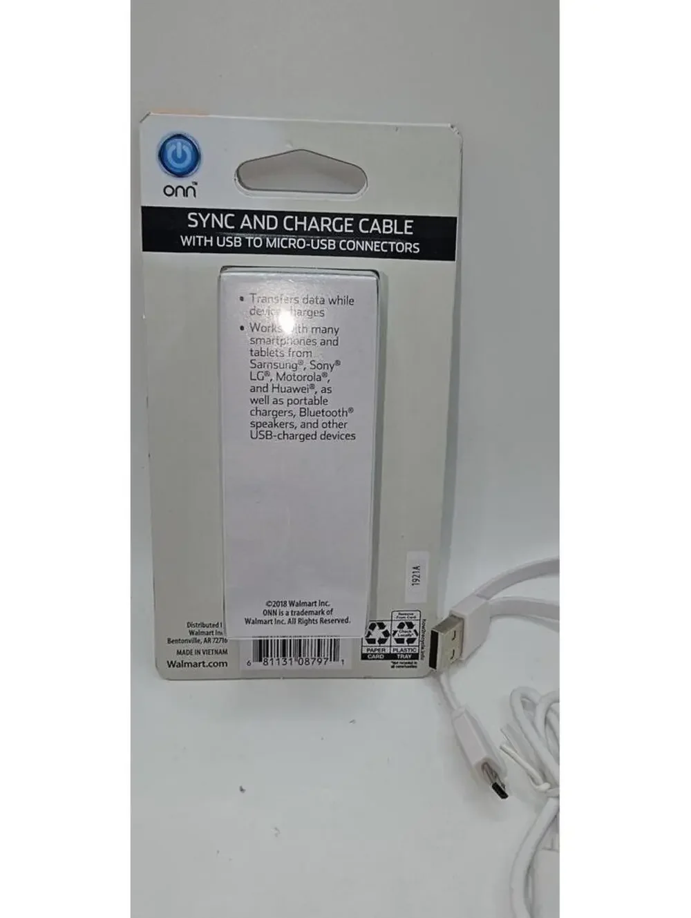 3 Charge Cables onn 3ft USB to Micro-USB Sync-New